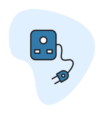 Fiş ve Soket, web simgesi basit tasarım 