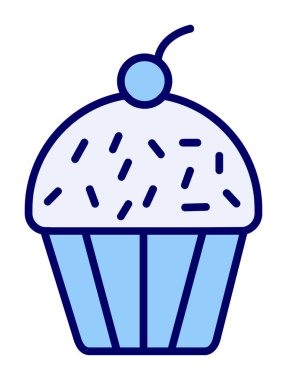 Kek renkli ikon, kek klipsi sanat, vektör illüstrasyonu