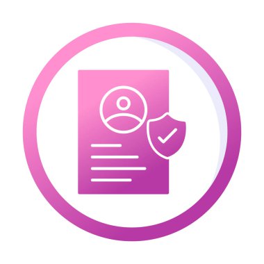 İşaretli işaret simgesi, vektör illüstrasyonlu profil belgesi