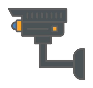 Basit bir CCTV kamera simgesi, vektör illüstrasyonu