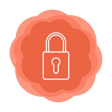 Asma kilit. Web simgesi basit illüstrasyon