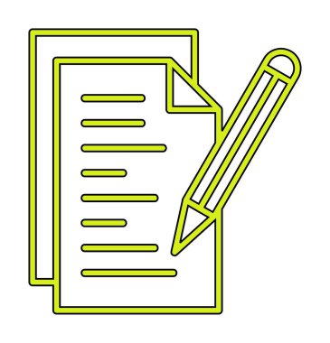 Not ve kalem vektör çizimi