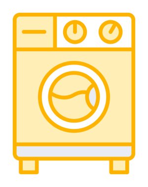 çamaşır makinesi simgesi, vektör illüstrasyonu