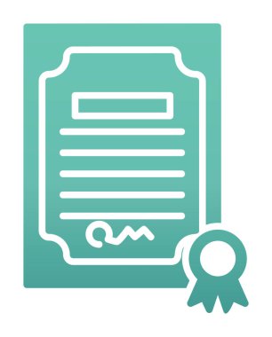 Sertifika vektör simgesi modern basit illüstrasyon 