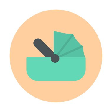 Bebek Araba Koltuğu ikonu. vektör illüstrasyonu