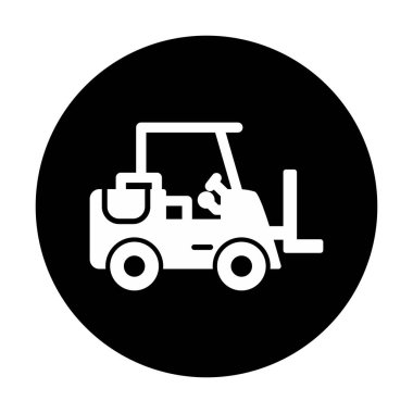 Forklift ikon vektörü. İnce çizgi işareti. izole edilmiş sınır sembolü çizimi