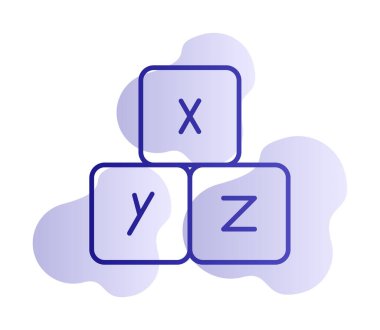 alphabet cubes web icon, vector illustration clipart