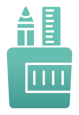 Kırtasiye web simgesi beyaz arkaplanda izole edildi