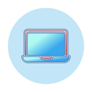 dizüstü bilgisayar simgesi, vektör illüstrasyonu basit tasarım 