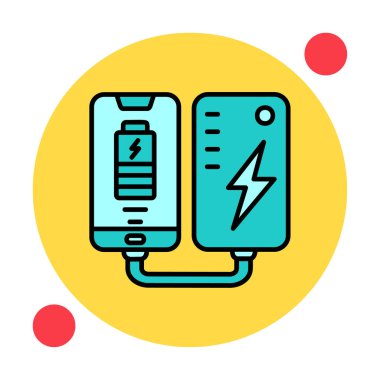 pil simgesi. renk çizgisi çizimi 