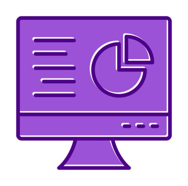 Çevrimiçi Pie Grafik ikonu vektör illüstrasyonu