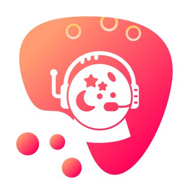 Beyaz arkaplanda Astronot Miğferi vektör çizimi