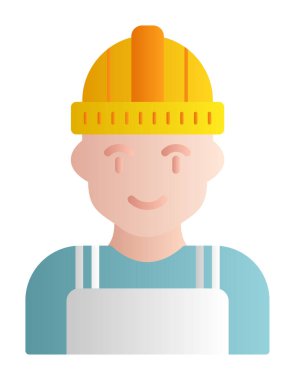 Kask simgesi olan işçiler, vektör illüstrasyonu 