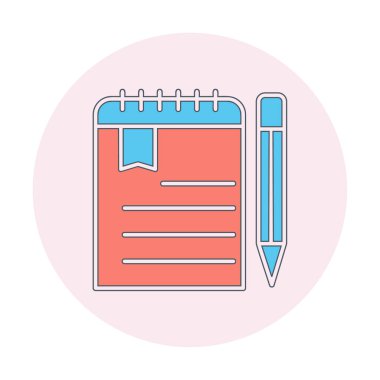 not defteri simgesi soyut arkaplan vektöründe izole edildi