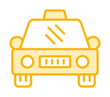 Basit taksi arabası simgesi, vektör illüstrasyonu