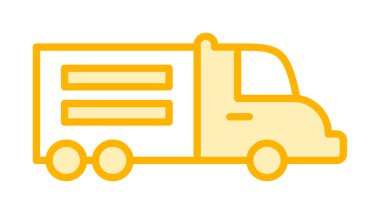 Web ve mobil uygulama tasarımınız için kamyon simgesi vektörü, dağıtım kamyonu logosu konsepti