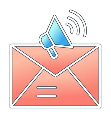 Basit E- posta Pazarlama simgesi, vektör illüstrasyonu