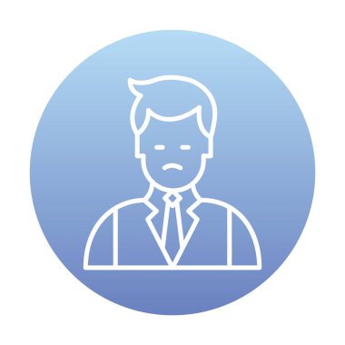 Basit Restoran Yöneticisi simgesi, vektör illüstrasyonu