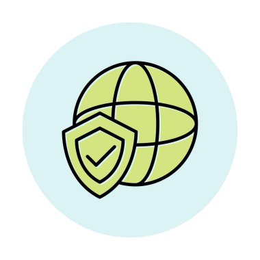 Küresel Koruma ikonu vektör illüstrasyonu