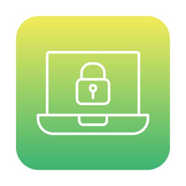 Dizüstü bilgisayar ekranına kilitle. Güvenlik kavramı vektör illüstrasyonu