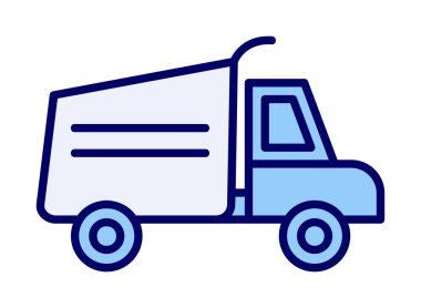 Web ve mobil uygulama tasarımınız için kamyon simgesi vektörü, kargo kamyonu logosu konsepti