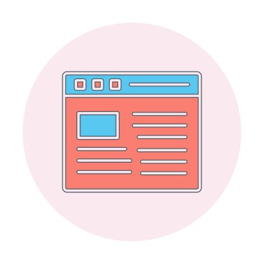 Web sayfası simgesi, vektör illüstrasyonu basit tasarım