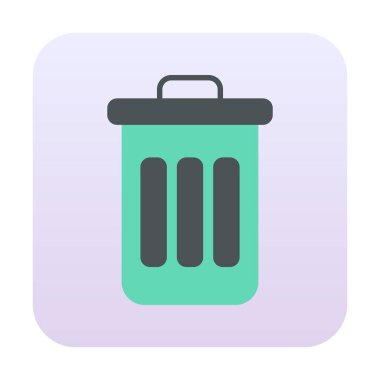 Çöp kutusu vektörü düz simge tasarımı