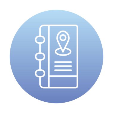 Soyut arkaplan vektöründe adres defteri simgesi izole edildi