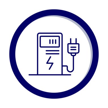 Elektrik Şarj İstasyonu ikon vektör çizimi