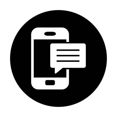 Basit sohbet simgesi, konuşma balonu, vektör illüstrasyonu