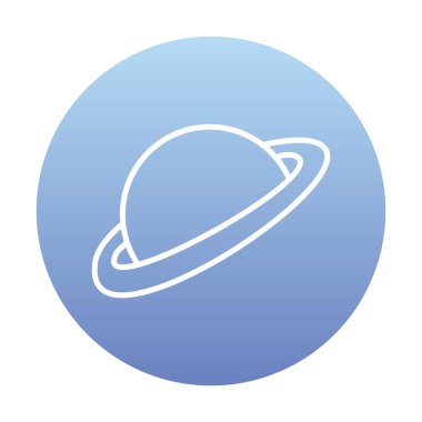 Gezegen ile Uzay Gradyan Çizgisi Çemberi simgesi, vektör illüstrasyonu