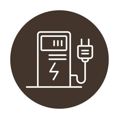 Elektrik Şarj İstasyonu ikon vektör çizimi