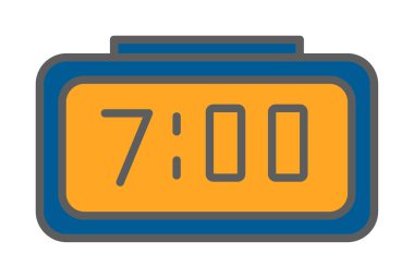 Dijital Saat simgesi. Vektör çizim