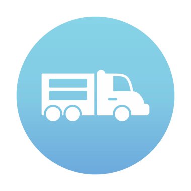 Web ve mobil uygulama tasarımınız için kamyon simgesi vektörü, dağıtım kamyonu logosu konsepti