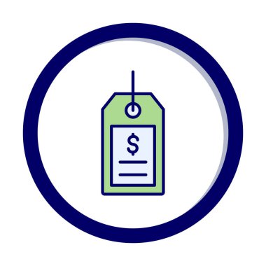 Basit fiyat etiketi simgesi, vektör çizim