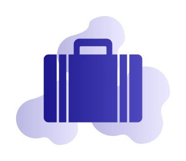 Evrak çantası vektör düz simgesi. İş durumu simgesi, bavul emojisi, vektör illüstrasyonu