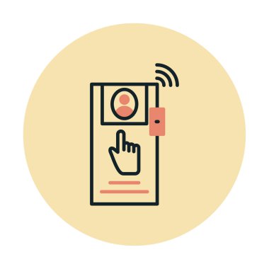 Kapı Kamera simgesi vektör illüstrasyonu 