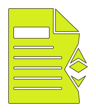 Ethereum Kağıt Belgesi Simgesi, Vektör Tasarım İllüstrasyonu