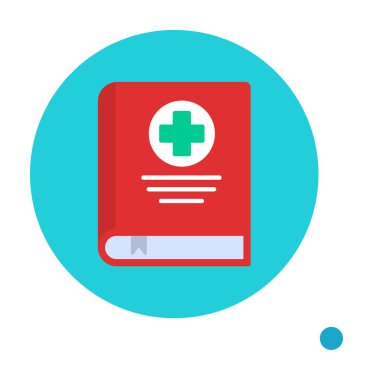 tıp kitabı web simgesi, vektör illüstrasyonu