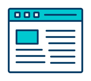 Web sayfası simgesi, vektör illüstrasyonu basit tasarım