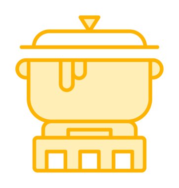 Mutfak çömleği simgesi düz stil