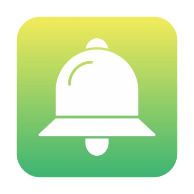 Basit Bildirim Zili simgesi, vektör illüstrasyonu