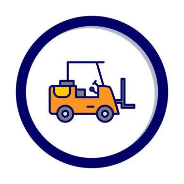 Forklift ikon vektörü. İnce çizgi işareti. izole edilmiş sınır sembolü çizimi