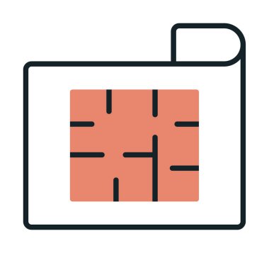 Ev Planı web simgesi, vektör illüstrasyonu