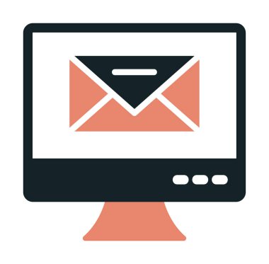 Basit e- posta simgesi, vektör illüstrasyonu