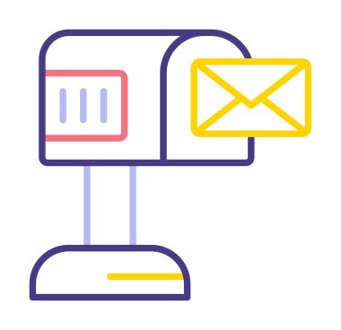 posta kutusu simgesi, vektör illüstrasyonu basit tasarım