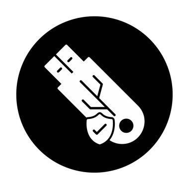 usb güvenli web için basit simge.