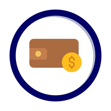 cüzdan vektör simgesi basit illüstrasyon