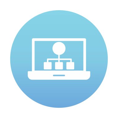 Basit Laptop Ekran simgesi, vektör illüstrasyonu