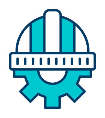 Cogwheel ikon vektör illüstrasyon tasarımlı kask               